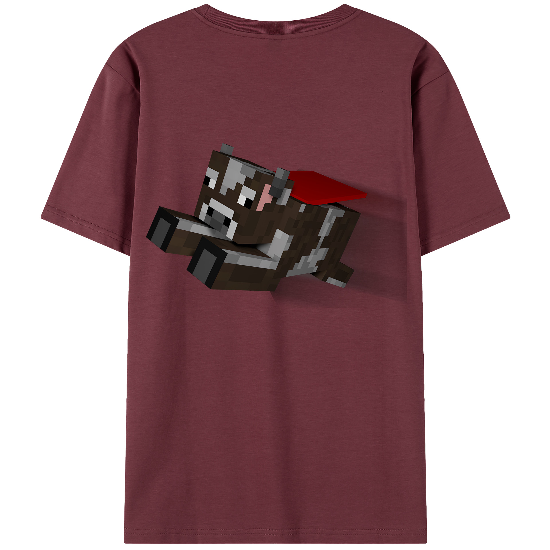 （画像用） マインクラフト ブロックの世界 Minecraft MC Block world 綿100％半袖Tシャツ（背面プリント）